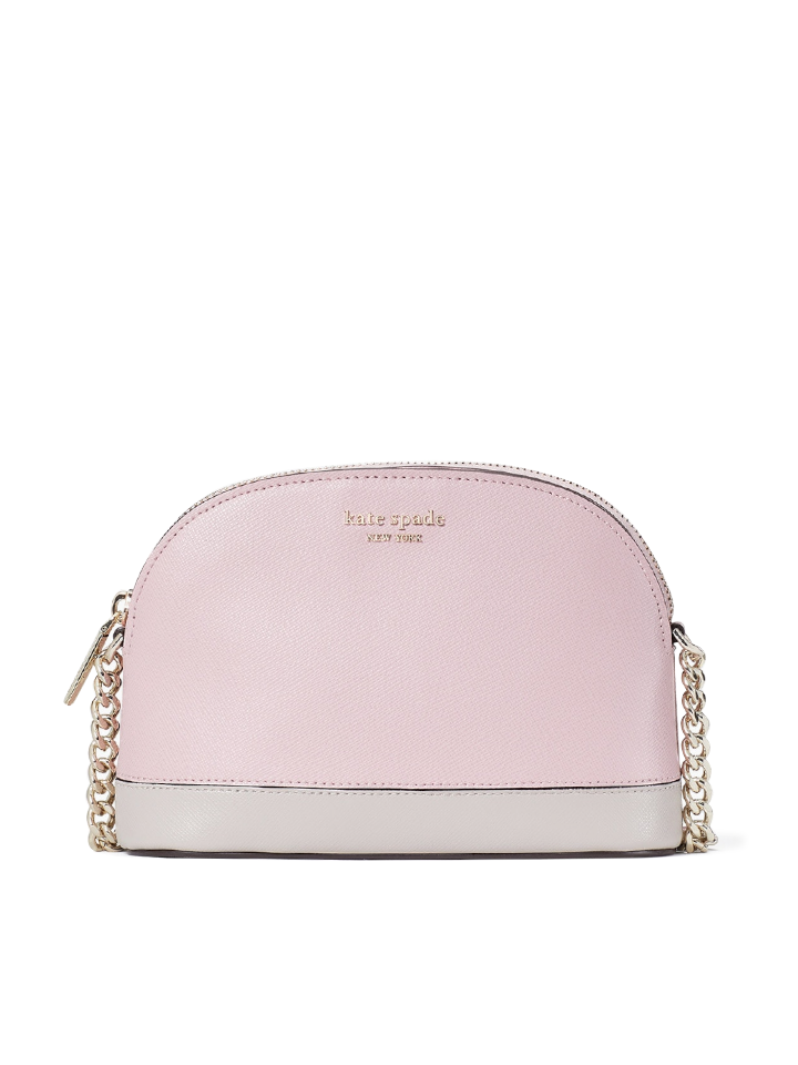Kate-Spade-PWRU7850-Spencer-Small-Dome-Crossbody-Tutu-Pink-Crisp-Linen-Balilene-depan