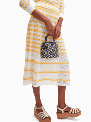 Kate Spade PXR00442 Remedy Spade Flower Jacquard Small Top Handle Blue Multi