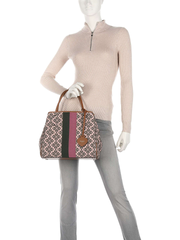 Kate Spade Flower Jacquard Stripe Everything Medium Tote Pink Multi