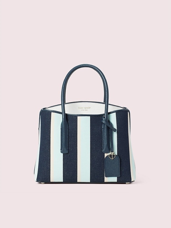 Kate Spade Pxrua319 Margaux Canvas Stripe Medium Satchel Blazerblue Multi