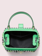 Kate Spade Pxrub372 Remedy Gingham Small Top Handle Green Multi