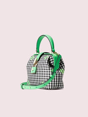 Kate Spade Pxrub372 Remedy Gingham Small Top Handle Green Multi