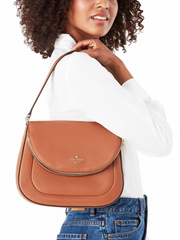 Kate Spade WKR00330 Leila Medium Flap Shoulder Bag Warm Gingerbread