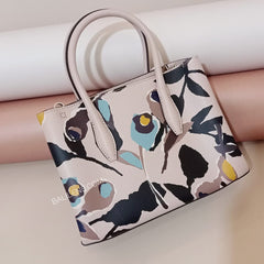 Kate Spade Wkru6120 Eva Paper Rose Small Top Zip Satchel Pink Multi