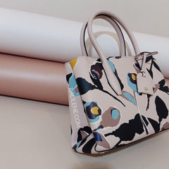 Kate Spade Wkru6120 Eva Paper Rose Small Top Zip Satchel Pink Multi