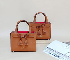 Kate Spade Wkru5718 Hayes Street Mini Satchel Crossbody Warm Gingerbread Red Bag