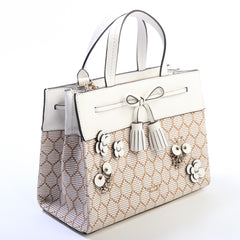 Kate Spade Wkru5877 Hayes Bee Embellished Small Satchel Natural