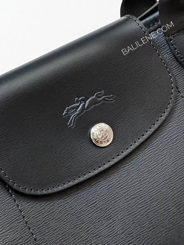 Longchamp-Le-Pliage-City-Top-Handle-Bag-Black-Balilene-logo