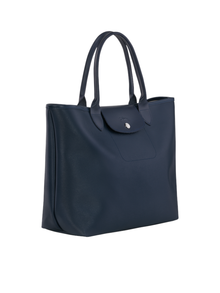 Longchamp-Le-Pliage-City-Top-Handle-Bag-Navy-Balilene-samping