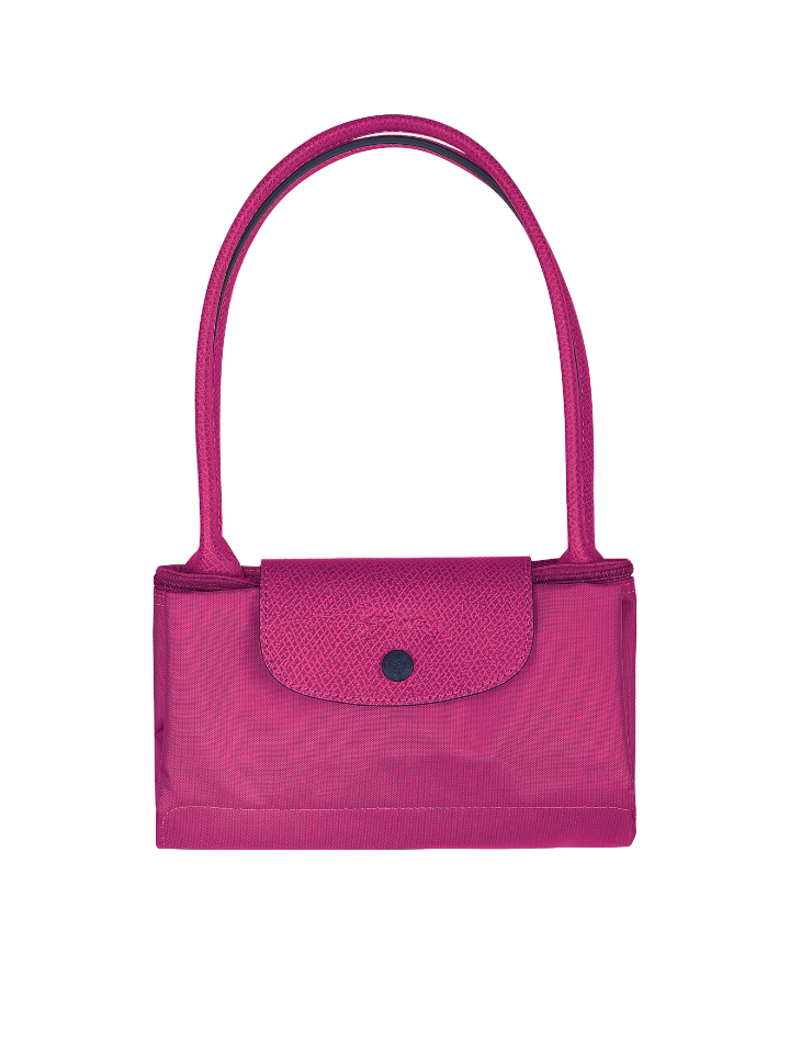 Longchamp-Le-Pliage-Club-Medium-Shoulder-Bag-Fuchsia-Balilene-detail
