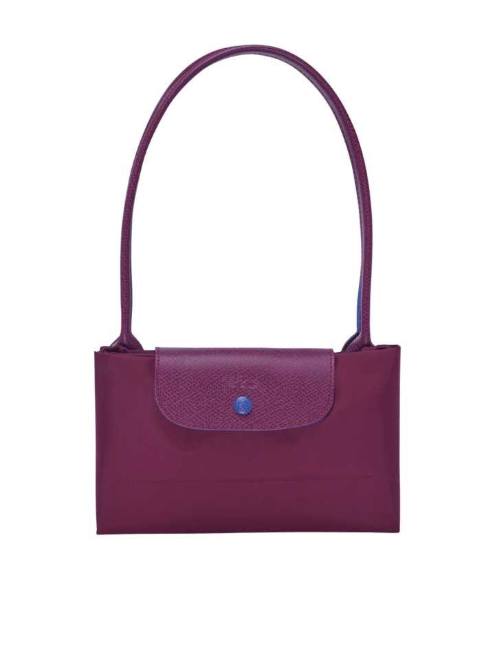 Longchamp-Le-Pliage-Club-Shoulder-Bag-Plum-Balilene-detail