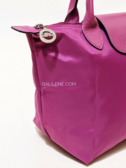 Longchamp-Le-Pliage-Club-Small-Top-Handle-Bag-Fuchsia-Balilene-samping