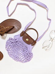 Longchamp Le Pliage Extra-Small Filet Crossbody Bag Lilac