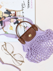 Longchamp Le Pliage Extra-Small Filet Crossbody Bag Lilac