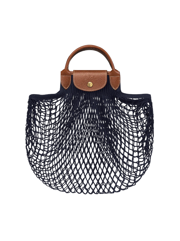 gambar-depan-Longchamp-Le-Pliage-Filet-Top-Handle-Bag-Navy