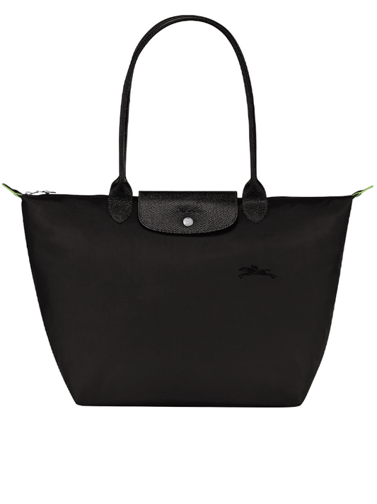 Longchamp Le Pliage Green Large Shoulder Bag Black