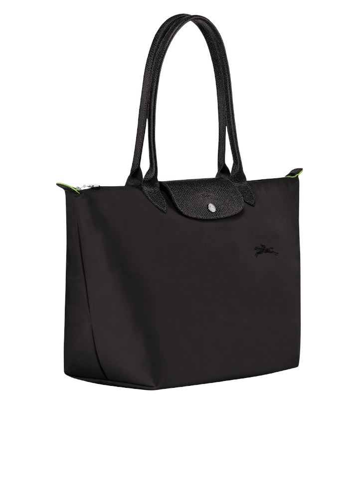 Le Pliage Green L Tote bag Black - Recycled canvas (L1899919001)