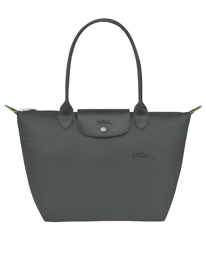 Longchamp-Le-Pliage-Green-Small-Shoulder-Bag-Graphite-Balilene-depan