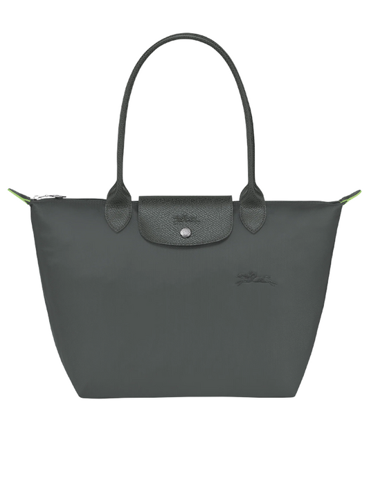 Longchamp-Le-Pliage-Green-Small-Shoulder-Bag-Graphite-Balilene-depan