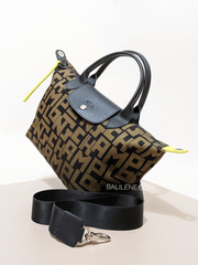 Longchamp Le Pliage LPG Small Top Handle Bag Black Khaki