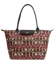 Longchamp Le Pliage Large Ikat Nylon Tote Burgundy
