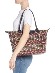 Longchamp Le Pliage Large Ikat Nylon Tote Burgundy