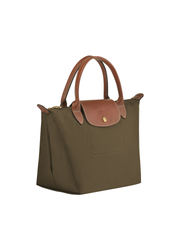 Longchamp-Le-Pliage-Original-Top-Handle-Bag-Khaki-Army-Balilene-samping
