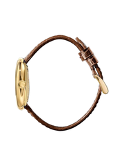 Marc Jacobs The Cushion Champagne Dial Brown Leather Strap Watch