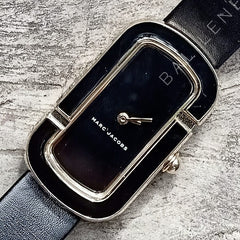 Marc Jacobs MJ1566 The Jacobs Black Leather Strap Gold Trim