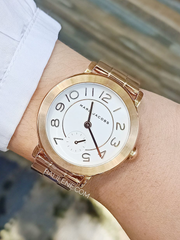 Marc Jacobs MJ3471 Riley Ladies White Dial Rose Gold Tone Watch