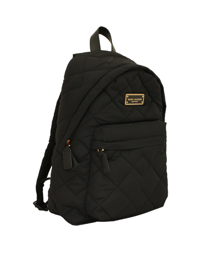 Marc Jacobs Quilted Nylon Backpack Bag Black Balilene