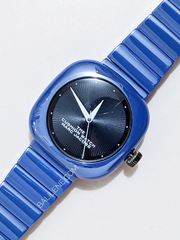 Marc Jacobs The Cushion Blue Dial Ceramic Bracelet Watch