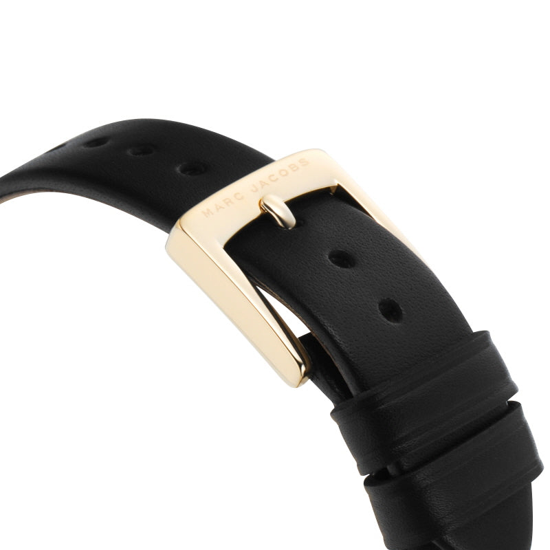 Marc Jacobs MJ1566 The Jacobs Black Leather Strap Gold Trim
