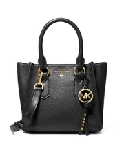 Michael Kors 30F1G2KS1L Kris Small Pebbled Leather Satchel Black