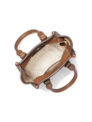 Michael Kors 30F1G2KS1L Kris Small Pebbled Leather Satchel Brown