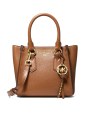 Michael Kors 30F1G2KS1L Kris Small Pebbled Leather Satchel Brown