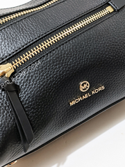 Michael Kors 30F1G9LS1L Lorimer Small Pebbled Leather Satchel Black
