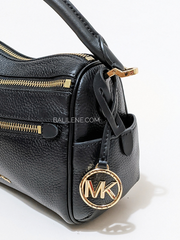Michael Kors 30F1G9LS1L Lorimer Small Pebbled Leather Satchel Black