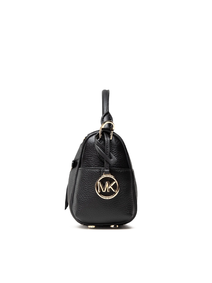 Michael Kors 30F1G9LS1L Lorimer Small Pebbled Leather Satchel Black