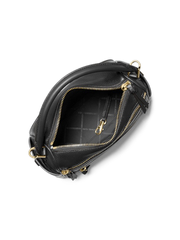 Michael Kors 30F1G9LS6L Lorimer Medium Pebbled Leather Satchel Bag Black