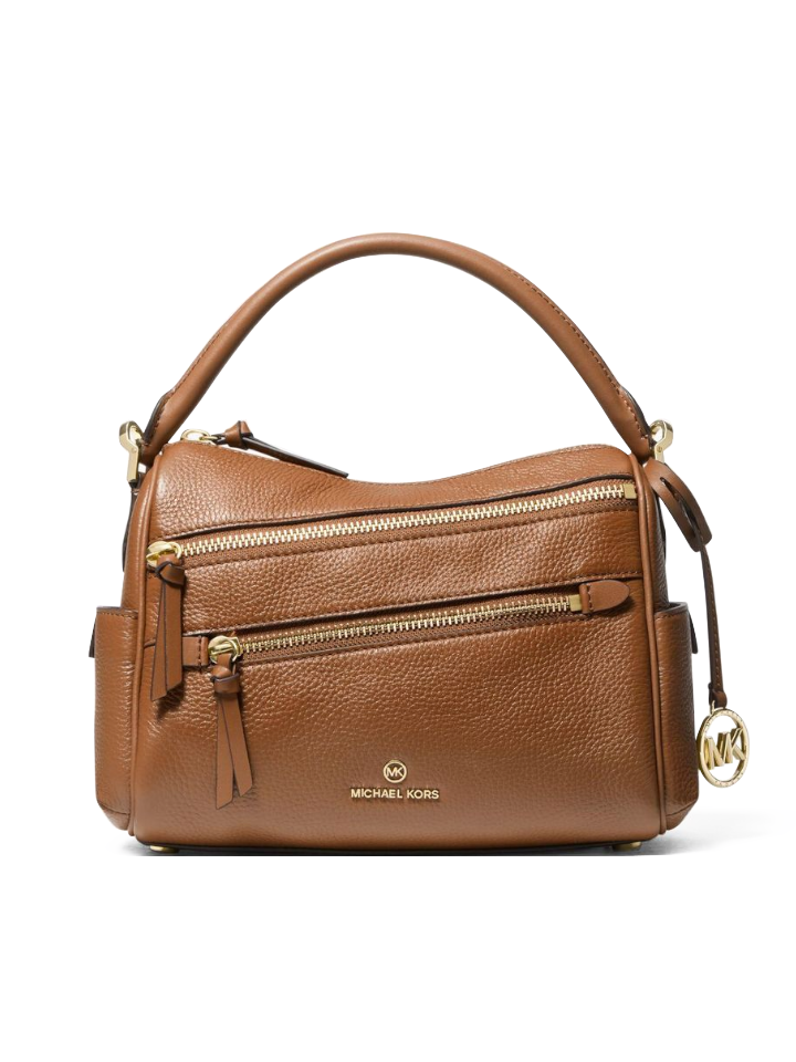 Michael Kors 30F1G9LS6L Lorimer Medium Pebbled Leather Satchel Bag Luggage