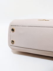 Michael Kors 30F1G9LS6L Lorimer Medium Pebbled Leather Satchel Bag Soft Pink