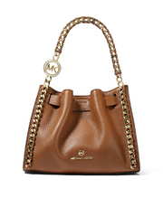 Michael Kors 32S1G4MC1L Mina Small Pebbled Leather Crossbody Bag Luggage