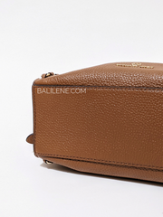 Michael Kors 32S1G4MC1L Mina Small Pebbled Leather Crossbody Bag Luggage