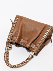 Michael Kors 32S1G4MC1L Mina Small Pebbled Leather Crossbody Bag Luggage