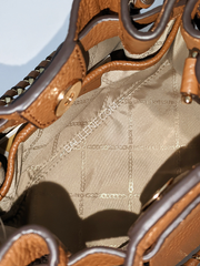 Michael Kors 32S1G4MC1L Mina Small Pebbled Leather Crossbody Bag Luggage