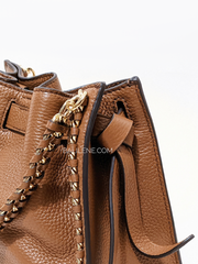 Michael Kors 32S1G4MC1L Mina Small Pebbled Leather Crossbody Bag Luggage