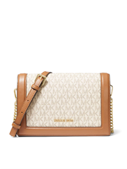 Michael Kors 32S2GJ6C7B Jet Set Large Logo Crossbody Bag Vanilla