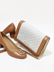 Michael Kors 32S2GJ6C7B Jet Set Large Logo Crossbody Bag Vanilla