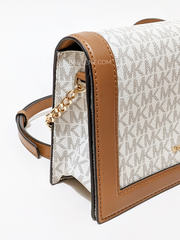 Michael Kors 32S2GJ6C7B Jet Set Large Logo Crossbody Bag Vanilla